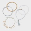Decorative Hammered Discs and Tassel Bracelet Set 5pc - A New Day - 3 of 4