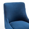 SEYNAR Modern Glam Velvet Black Metal Legs Dining Chair or Vanity Chair Set of 4 with Rear Handle - 3 of 4