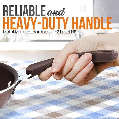 NutriChef 10'' Brown Aluminum Non-Stick Fry Pan