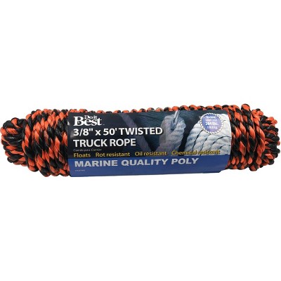 Do it Best  3/8 In. x 50 Ft. Orange & Black Truck Polypropylene Packaged Rope