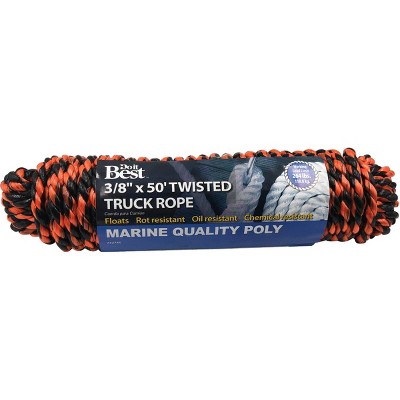 Do It Best 3/8 In. X 50 Ft. Orange & Black Truck Polypropylene Packaged  Rope : Target