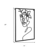 HomeRoots 20" X 14" Black Metal Abstract Female Face Hanging Dimensional Sculpture - 3 of 4