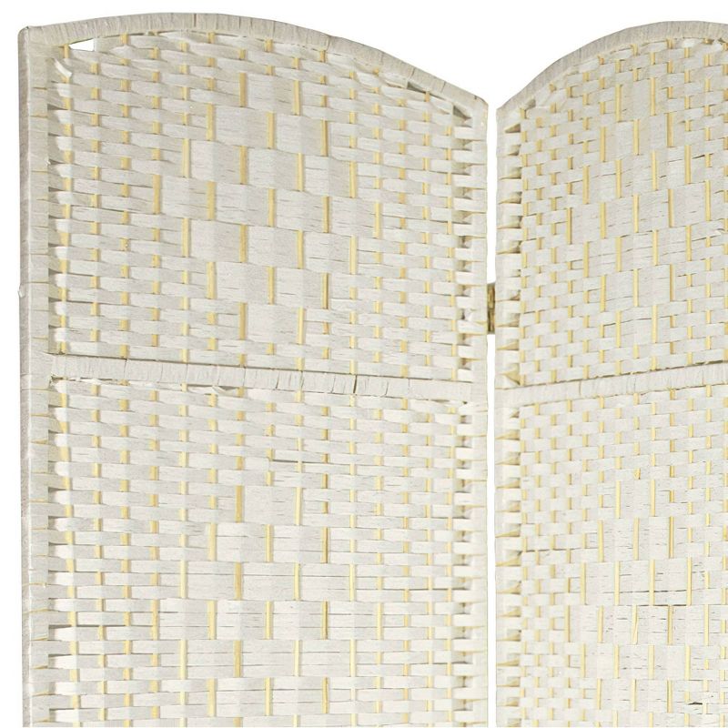 7 ft. Tall Diamond Weave Room Divider - White (4 Panels), 3 of 6