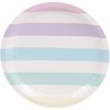 Blue Panda 80-Count Disposable Paper Plates Party Supplies Multi-Colored Pastel Stripes Design, 9"x9" - 4 of 4