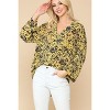 Slickblue Animal Print Button Down Shirt, Women's Blouse, Lapel Collar Style, Cream Mix, S - 2 of 4