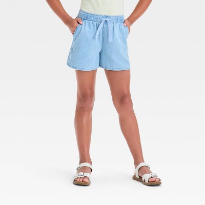 Girls' Pull-On Woven Shorts - Cat & Jack™ Light Wash M