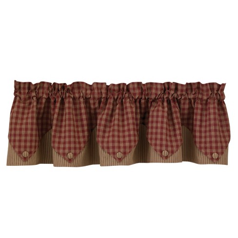 Park Designs Sturbridge Red Point Valance 15''L - image 1 of 4