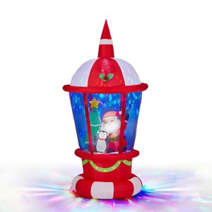 SEVOBAL Inflatable Holiday Decorations 7.3FT Christmas Inflatable Decoration, Inflatable Lighthouse Santa Penguin, Multicolored, 41.3"*41.3"*86.6" - 1 of 4