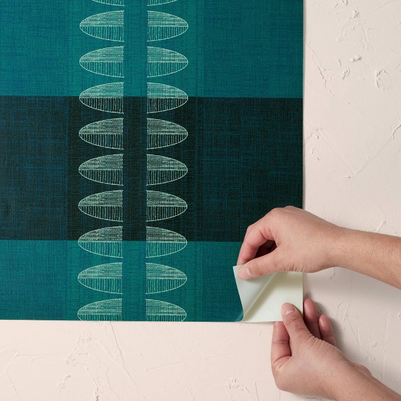 Diskus Plaid Peel and Stick Wallpaper Blue - Opalhouse&#8482; designed with Jungalow&#8482;, 5 of 7