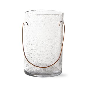 tagltd Bubble Clear Glass Pillar Candle Holder with Copper Handle Large, 5.0L x5.0W x 9.0H - 1 of 2