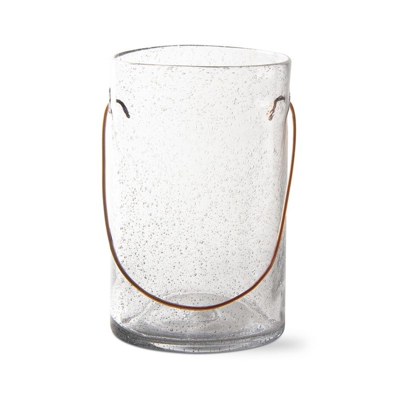 tagltd Bubble Clear Glass Pillar Candle Holder with Copper Handle Large, 5.0L x5.0W x 9.0H, 1 of 3