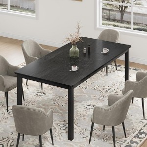 Dining Table for 6-8 People, 71/79 Inch Inch Long Kitchen Table with Sturdy Metal - 1 of 4