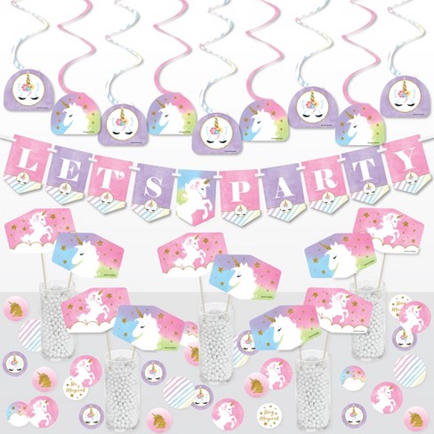 Big Dot Of Happiness Rainbow Unicorn - Birthday Party Bunting Banner -  Magical Unicorn Party Decorations - Happy Birthday : Target