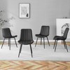 DOMETOUR PU Black Dining Chairs Set of 4, Extended Seat Cushion, Ergonomic Design, Metal Legs, Modern Style - 2 of 4
