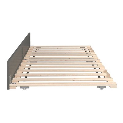 Gray Twin XL Wood Frame Trundle Bed