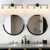 POWLIG 30.71-in 4-Light Black Gold Modern Dimmable Bathroom Vanity Light with Clear Glass Shade - 4 of 4