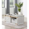 Rustic Style Antique White 1pc Coffee Table Living Room Table w Drawer Open Shelves - 2 of 4