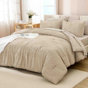 BAGOKIE 7 Pieces Tufted Bed in a Bag Comforter Set for All Season - 1 of 4