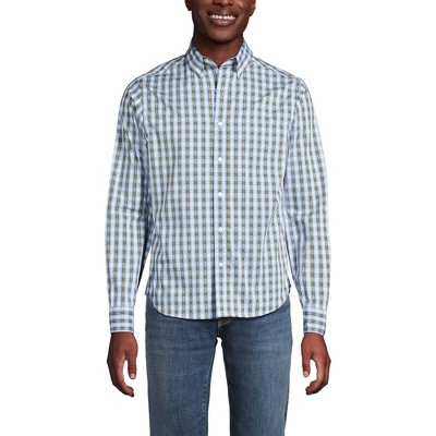 Lands' End Men's Traditional Fit Long Sleeve Travel Kit Shirt