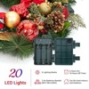 24 Inch Lighted Christmas Wreath with Golden Christmas Balls Ornaments, Pre-lit Xmas Wreath Battery Operated for Front Door Gate - 4 of 4