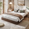 Coucheta Twin Size Wood Platform Bed Frame - Solid Wood Construction, Low Profile Minimalist Design, No Box Spring Needed, Burlywood - 3 of 4