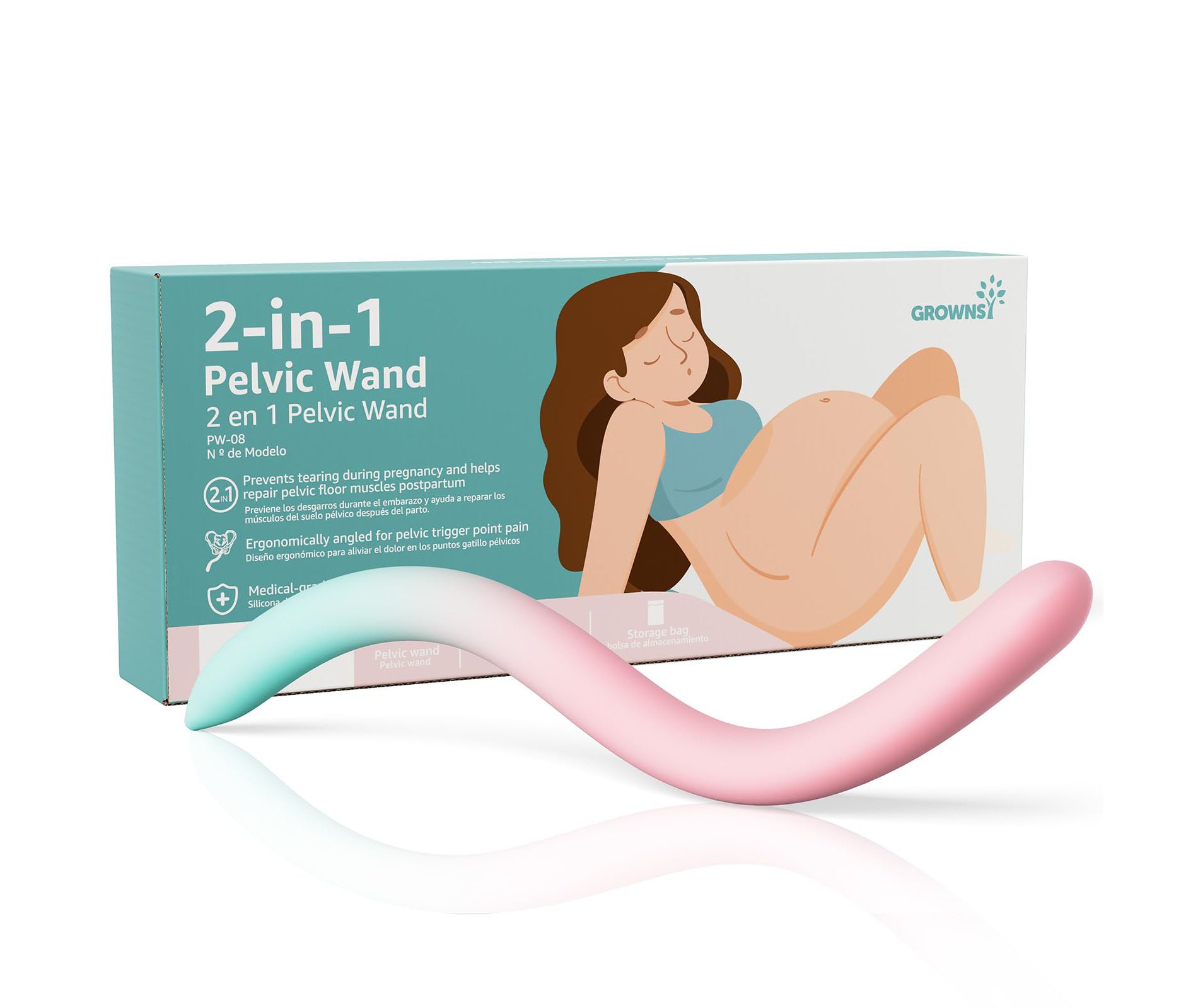 GROWNSY Perineal Massage Tool for Pregnancy Labor & Birth Prep, Pain Relief for Labor & Delivery, Pelvic Floor Muscle Massager, Postpartum Essentials