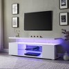 ACEPANO 63 in. W Media Storage Console with Large Side Cabinet for Living Room-White - 2 of 4