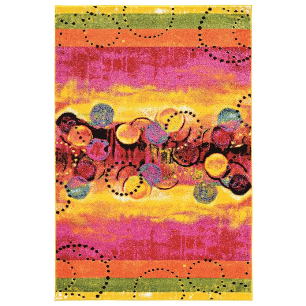 5'x7'6in Masters MR07 Salsa Area Rug Pink/Yellow - Linon