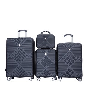 Lyngins Hardside 14/20/24/28 Inch 4PCs Luggage Sets with Aircraft Wheels,Adjustable Handles,Lightweight Suitcase Sets for Family Trips,Travel - 1 of 4