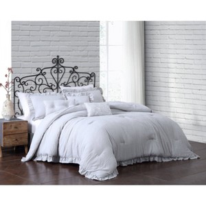 Davina Enzyme Washed Ruffle 6pc Comforter Set - Geneva Home Fashion - 1 of 3