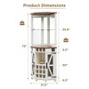 OKD 72" Corner Bar Storage Cabinet, Tall Wine Bar Cabinet w/Barn Door & Adjustable Shelf, Home Bar Cabinet w/LED Light & Glass Rack - 3 of 4