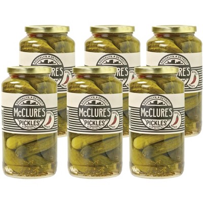 Mcclure's Whole Spicy Pickles - Case Of 6/32 Oz : Target