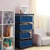 Juvale 4-Tier Tall Closet Dresser with Drawers - Clothes Organizer and Small Fabric Storage for Bedroom (Navy Blue) - 3 of 4