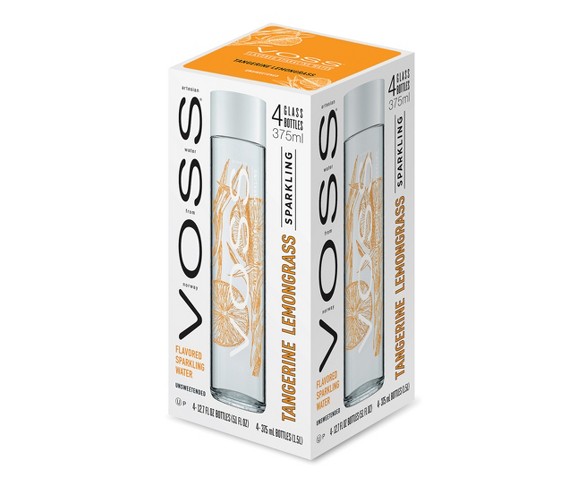 VOSS Tangerine Lemongrass Water - 4pk/375ml Glass Bottles