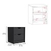 NicBex 2 Drawers Nightstand with Handle Free Design,Bedside Table with Storage Space,Modern Side Table for Bedroom - 3 of 4