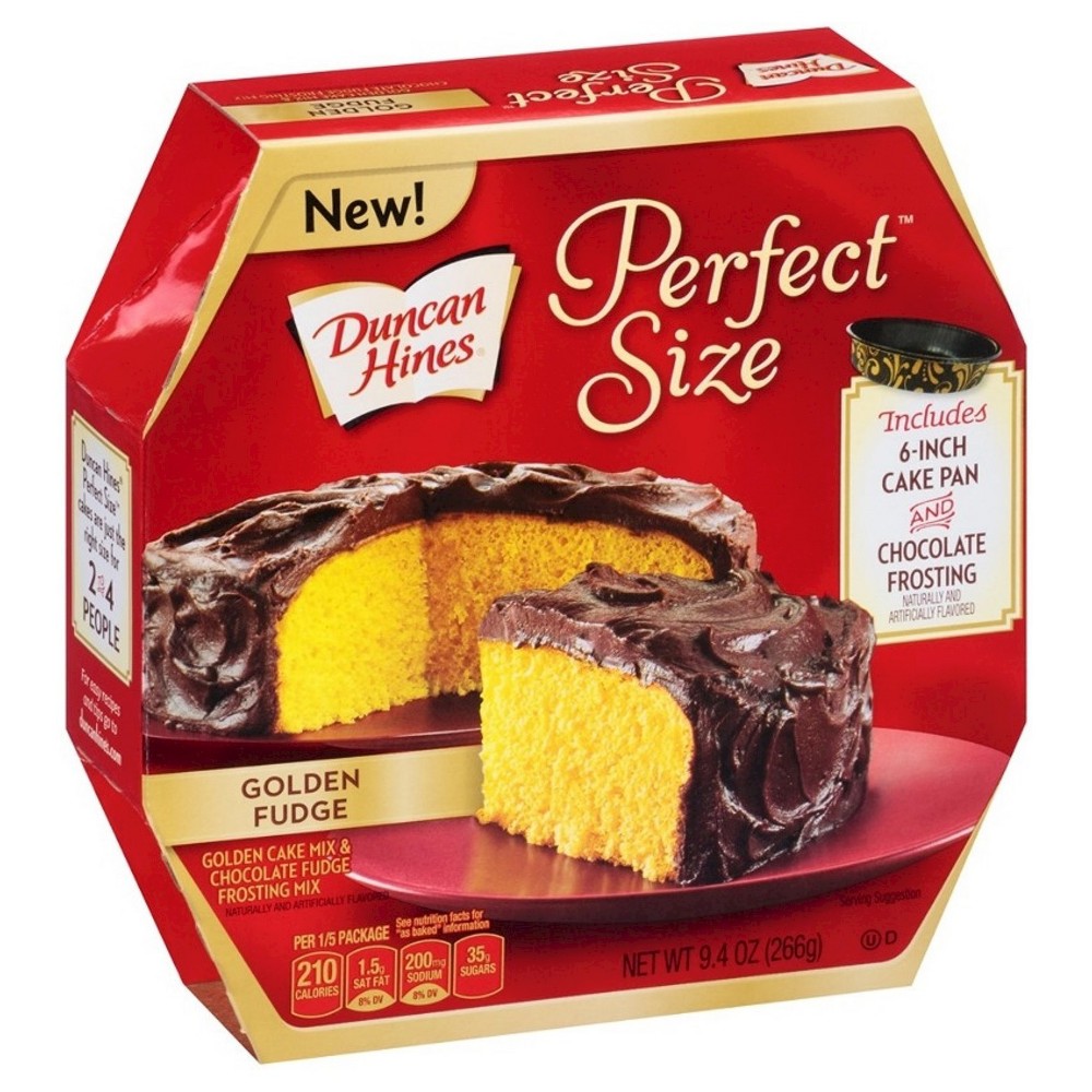 UPC 644209404056 product image for Duncan Hines Perfect Size Golden Fudge Cake (pan included) - 9.4oz | upcitemdb.com