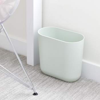 iDESIGN Recycled Plastic Slim Oval Waste Basket The Cade Collection Green