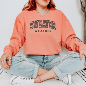 Simply Sage Market Embroidered Sweater Weather Garment Dyed Sweatshirt - 1 of 4