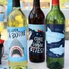 Big Dot of Happiness Shark Zone - Jawsome Party Decorations for Women and Men - Wine Bottle Label Stickers - Set of 4 - 2 of 4