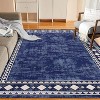 Runner for Hallway Washable Kitchen Rug Non Slip Vintage Farmhouse Soft Grey Low Pile for Living Room Bedroom Decor Nursery - 2 of 4