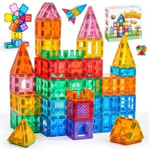 Joyfy 66PCS Magnetic Tiles Building Blocks for Kids Aged 3-8, Construction STEM Toys Birthday Christmas Gift for 3 4 5 6 7 8 Year Old Boys & Girls - 1 of 4
