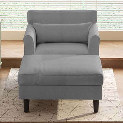 Mjkone 37'' Ice Velvet Chaise Lounge Sofa Couch