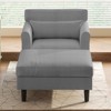Mjkone 37'' Ice Velvet Chaise Lounge Sofa Couch - 3 of 4