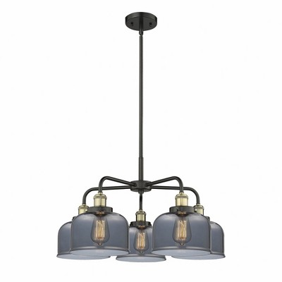 Bell - 5 Light Stem Hung Chandelier In Art Deco Style-14.75 Inches Tall and 26 Inches Wide