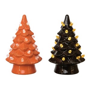 Transpac Ceramic Light Up Halloween Tree Set of 2 Halloween Home Decorations - 1 of 1