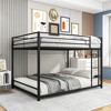 Metal bunk bed, bunk bed frame, with safety railing, heavy-duty space saving design, easy to assemble, black black - 2 of 4