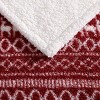 50"x60" Alpine Fair Isle Faux Shearling Reversible Throw Blanket Red - Eddie Bauer - 3 of 4