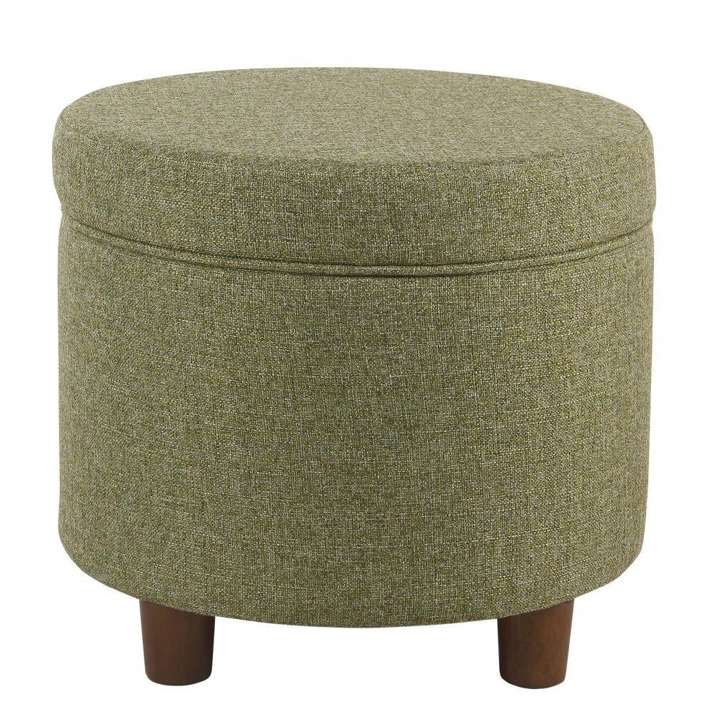 Round Storage Ottoman Green Tweed - Homepop was $104.99 now $78.74 (25.0% off)