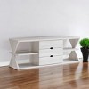 HomeRoots 60" White Wood Enclosed and Open Storage TV Stand - 2 of 4