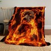 Flame Pitbull Print Soft Throw Blanket - Knit Polyester Fleece, Cozy All-Season Chair Mat Cover, Ideal for Birthday & Festive Gifts - 3 of 4